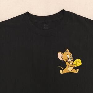 Tom and Jerry Causal Crew Neck Short Sleeve Graphic T-Shirt Mens Size M Black